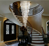 Lustre LED moderne en verre transparent sur mesure, directement de l'usine, pour grand hall d'hôtel, salle de banquet, atrium