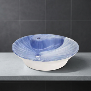 Évier de cuisine et de salle de bain en céramique de grande taille, surface solide de forme ronde, blanc pur, pour villa - Product Image 6