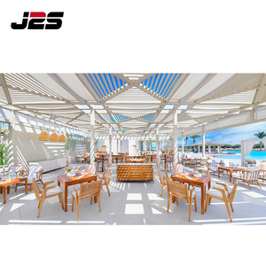 Meubles <span class=keywords><strong>de</strong></span> restaurant extérieurs modernes J2S, Alibaba, chaise en teck durable et table avec plateau en verre pour projet <span class=keywords><strong>de</strong></span> terrasse en <span class=keywords><strong>bord</strong></span> <span class=keywords><strong>de</strong></span> <span class=keywords><strong>mer</strong></span> - Product Image 3