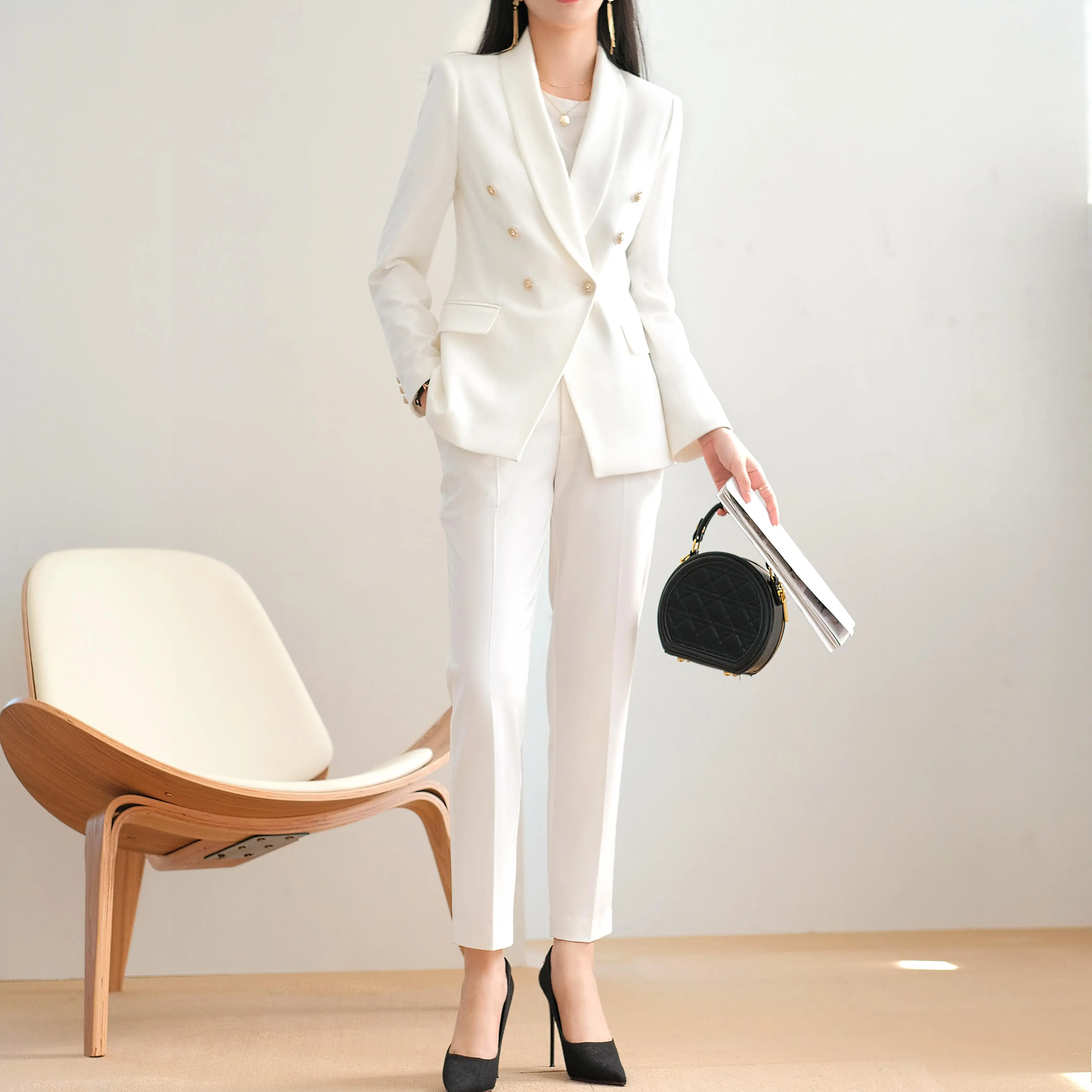 White Fashion OEM Custom 5XL plus OEM Custom Fashion 5XL Plus Size Rot Formelle Jacken Blazer und Mäntel Anzug für Frauen