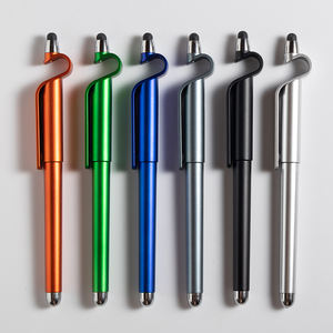 批发多功能塑料笔带手机支架定制标志促销笔二合一企业品牌文具笔 - Product Image 1