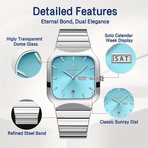 REWARD RD611264 Reloj de Cuarzo Cuadrado Azul Hielo para Hombre, Relojes Deportivos de Moda Resistentes al Agua para Hombre, reloj hombre - Product Image 2