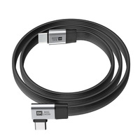 Câble USB32 Gen2x2 Type-C coudé en cuivre, tressage TPE, transmission 80 Gbit/s, charge rapide 240 W, projection d'écran 8K 60 Hz, fonctionnalités complètes