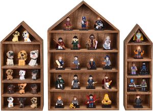 Treo Tường Đơn Lập Thiết Lập Của 3 Nhà Hình Bằng Gỗ Bóng Cubby Hộp Lưu Trữ Hộp Bóng Hiển Thị Kệ Tổ Chức - Product Image 4