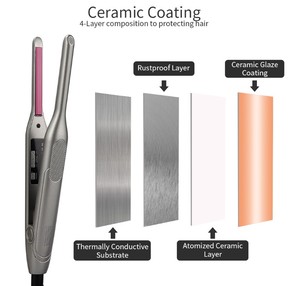 ที่หนีบผมแบบแบนขนาด 3/10 นิ้ว สำหรับ<span class=keywords><strong>ผม</strong></span><span class=keywords><strong>สั้น</strong></span>และทรงพิกซี่คัต เคลือบเซรามิก สำหรับหนวดเคราและผมตรง เหมาะสำหรับร้านเสริมสวยมืออาชีพ - Product Image 3