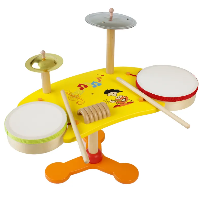 Hot Selling Wooden Kids Drum Set Educational Musical Instrument
