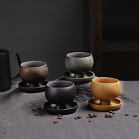 Tasses en céramique vintage en poterie brute artisanale, style japonais, latte art, tasses à thé de l'après-midi pour un usage domestique