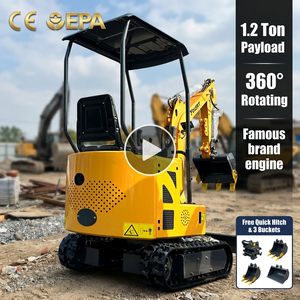 Mini-excavatrice sur chenilles fiable de 1,2T avec cage de sécurité ROPS FOPS et auvent pour la protection du conducteur – Matériel de construction - Product Image 1