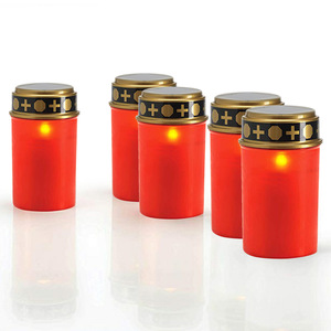 Lampe <span class=keywords><strong>solaire</strong></span> intelligente photosensible pour l'extérieur, imperméable à la pluie, lampe de <span class=keywords><strong>cimetière</strong></span>, rouge et blanc, <span class=keywords><strong>bougie</strong></span> électronique de prière sacrifiante - Product Image 6