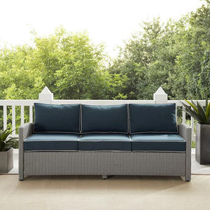 Sofa <span class=keywords><strong>de</strong></span> <span class=keywords><strong>jardin</strong></span> moderne tissé à la main <span class=keywords><strong>en</strong></span> résine grise et osier pour cour patio mobilier d'extérieur avec coussin <span class=keywords><strong>de</strong></span> siège - Product Image 6