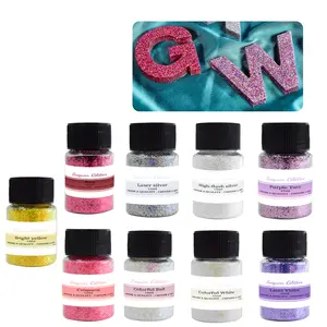 Bright Color 1/64" Glitter Powder 9 Colors/Set 15ml/Bottle Super Shiny Glitter Powder