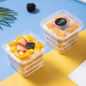 Wholesale Food Grade Cake Packaging Box <strong>Square</strong> Plastic Cake Box Retain Freshness - Product Image 4