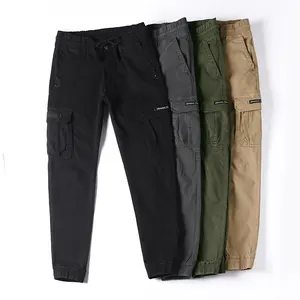 Vendita calda BAWANGCHENG 2023 Oem Custom Button Detailing pantaloni Cargo Streetwear pantaloni Cargo Khaki Track Cargo Pants Men