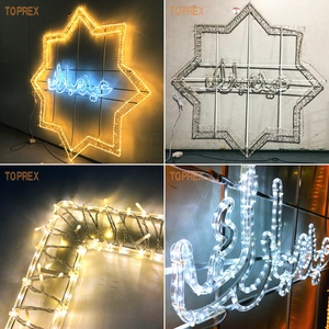Luz LED Octogonal Grande para Ramadán Kareem, Decoración <span class=keywords><strong>de</strong></span> Pared Exterior Impermeable para el Festival Musulmán Eid Al-Fitr, Iluminación Comercial - Product Image 2