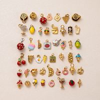 316 roestvrij staal 18K verguld emaille olieverfschilderij waterdichte dessert fruit thema bedels voor DIY kettingen en armbanden
