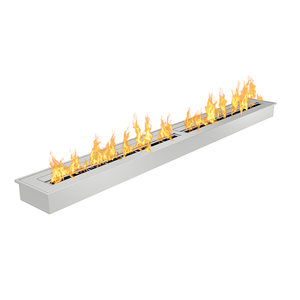 Caminetto a Bioetanolo Eco-Flame da Incasso Moderno in Acciaio da 1800mm (6 Piedi) 18 Litri per Uso Interno in Hotel - Product Image 1
