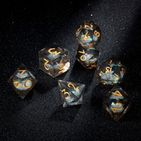 Dés polyédriques faits main remplis de paillettes, dés de luxe pour D&D, jeu de dés pour MTG, jeux de société et collectionneurs de jeux de rôle