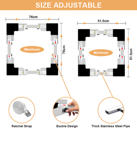 Kit de superposition robuste en acier pour lave-linge et sèche-linge avec patins anti-vibration pour l'organisation de la buanderie - Product Image 4