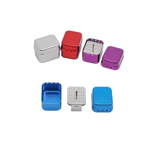 1 pièce Boîte de désinfection dentaire en aluminium, étui de stérilisation pour autoclave, support pour fraises et instruments endodontiques, 30 trous pour fraises et instruments de laboratoire dentaire - Product Image 3