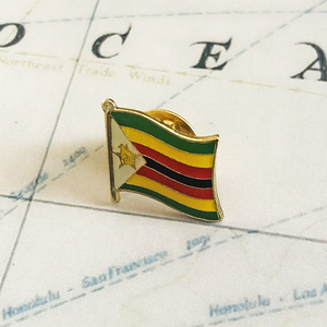 Broches de revers drapeau national du Zimbabwe en époxy cristal, badges en métal émaillé, broches peintes, souvenirs, cadeaux commémoratifs personnalisés pour costume - Product Image 2