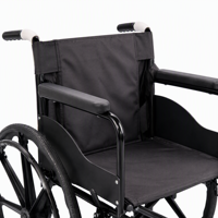 Fauteuil roulant pliant noir avec siège souple, fauteuil roulant manuel pour personnes âgées et handicapées, roue monobloc, pneu plein, pour usage domestique et hospitalier