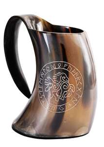 Personnalisé Fabriqué à la main Naturel viking sculpture boire corne bière et tasse de café pour la maison hôtel restaurants de l'Inde. - Product Image 2