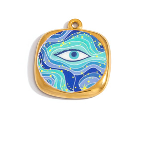 SUMMLYデザインビンテージボヘミアフラワーペンダント18K金メッキステンレスブレスレットネックレス作りDIYチャーム - Product Image 3