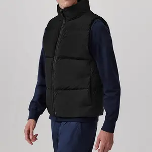 OEM ODM Custom logo Plus Size M-5XL Men's thickened soft Down Vests Outdoor Sports Warm Winter Stand Collar Sleeveless Jacket