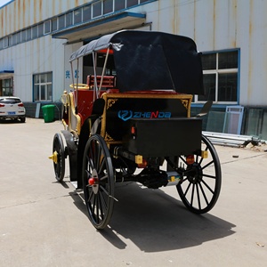 Hot Selling High-end Black and Gold Gothic Color Amusement Park Sightseeing Carriage Romantic Wedding Carriage <b>Trailer</b> - Product Image 2