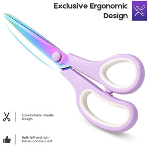 Paper Scissors <b>Set</b> 4Pc Titanium Plated Stainless Steel Home Office <b>Sewing</b> Crafting Use - Product Image 3