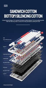 Ban Đầu OEM Không Dây Bàn Phím Cơ Khí 60% Màu Xanh Trắng Ba Màu <span class=keywords><strong>Backlit</strong></span> Bt 5.0/2.4G/USB-C Có Thể Sạc Lại Cho PC Chơi Game - Product Image 2