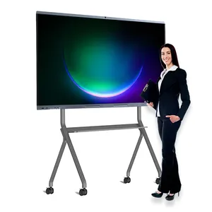55 65 75 86 98 100 110 inci, resolusi 2K/4K LCD layar sentuh monitor semua dalam satu papan putih interaktif harga papan pintar