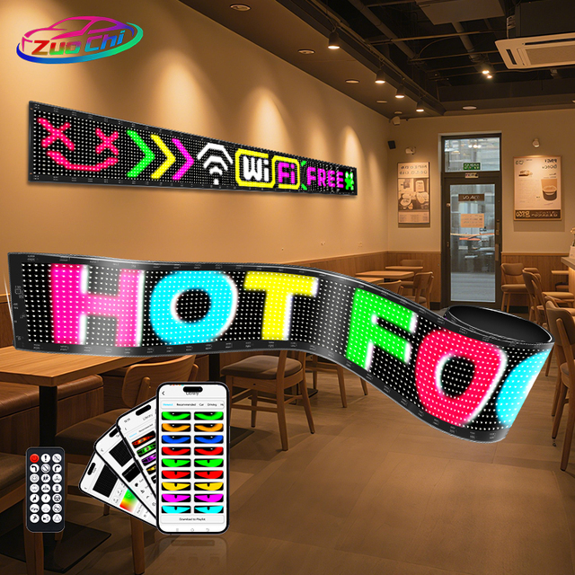 New Hot Selling Flexible LED Sticker Screen Smart Programmable LED Sign USB App Control Flexible Screen Suitable for Car