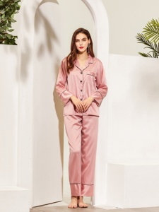 Fung 6001 nuevo de tipo de producto manga larga Pjama mejor calidad bata de seda de Blush pijama - Product Image 2