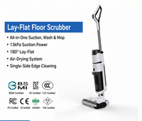 Aspirateur eau et poussière sans fil autonettoyant avec moteur sans balais, serpillière plate rotative à 180 degrés, écran LED et réservoir d'eau pour la maison