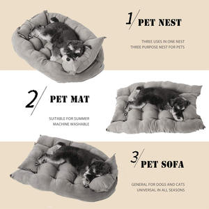 Cojín plegable suave multiusos, sofá para mascotas, cama de perrera fácil de deformar para perros, diseño de perrera con estampado, lavado mecánico ecológico - Product Image 3