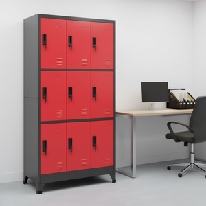 Grand casier en acier anthracite et rouge pour le rangement, modèle D0100HXNUL6 - Product Image 2