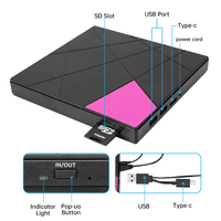 USB3.0 Type-C External Portable CD/DVD +/-RW Optical Drive Player New Burner for Laptop CD ROM TF/SD Card Reader for Desktop