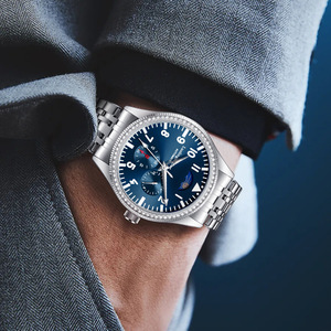 Reloj mecánico de la marca Duke of Lorraine, multifuncional para hombre, piloto, luminoso, con diamantes completos, correa de <span class=keywords><strong>piel</strong></span> de camarón, exportación portuguesa. - Product Image 3