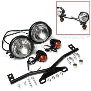 Faro Universal de 12V para motocicleta, luz antiniebla, color negro/cromado, para Honda, Yamaha, Kawasaki, Suzuki, Triump Cafe Racer - Product Image 5