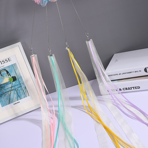 Venta directa de fábrica de juguetes para gatos, varita de alambre con borlas de cinta de flor de peonía, juguete rascador para gatos. - Product Image 3
