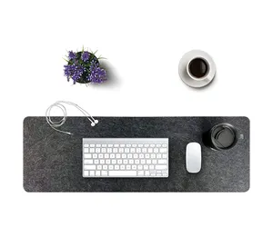 Mousepad minimalista, computador portátil, grande personalizado, multifuncional lã, de feltro, para teclado e mouse
