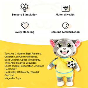 Peluche Personalizzato Orso Grigio Cartone Animato, Giocattolo Sportivo da Calcio, Animale di Peluche Morbido, Regalo di Compleanno/Natale per Bambini - Product Image 2