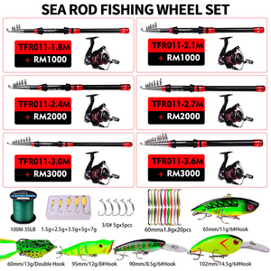 KEKAXI Carbon Sea Fishing Rod Set Long-Distance Casting Rod Spinning <strong>Reel</strong>, Complete Set of Lures Line <strong>Hook</strong> and Fishing Gear - Product Image 3