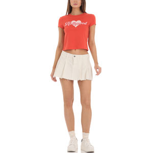 Camiseta de Algodón con Cuello Redondo Informal de Verano de Alta Calidad Personalizada OEM con Estampado Gráfico de Hollywood para Mujer - Product Image 2