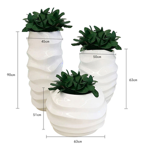 <b>Large</b> Luxury Vase Relief Carvings Flower Pot FRP Planter for Home Living Room Garden Wedding Centerpieces Decor Resin Crafts AT- - Product Image 5