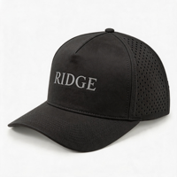 Gorra de Béisbol Negra de 5 Paneles, Transpirable, Impermeable, Estilo Urbano Vintage, con Logotipo Bordado Personalizado al por Mayor
