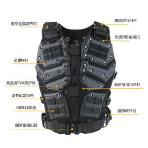 Gilet tactique d'entraînement sur le terrain CS, style mode, en polyester imperméable, fermeture éclair, sac pour passionnés, utilisation extérieure, 20L - Product Image 4