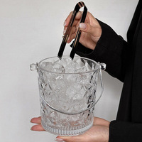 Seau à glace portable en verre Harmonious Home, petit refroidisseur à vin de style européen pour bar à domicile, KTV, fête, vin glacé