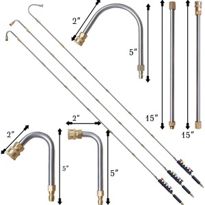 High Pressure Washer <b>Extension</b> <b>Rod</b> 40cm 1/4 Quick Connect M14x1.5 With Nozzle 90 Degree U Shape For Cold Water Cleaning - Product Image 2